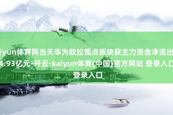 开yun体育网当天华为欧拉观点板块获主力资金净流出54.93亿元-开云·kaiyun体育(中国)官方网站 登录入口