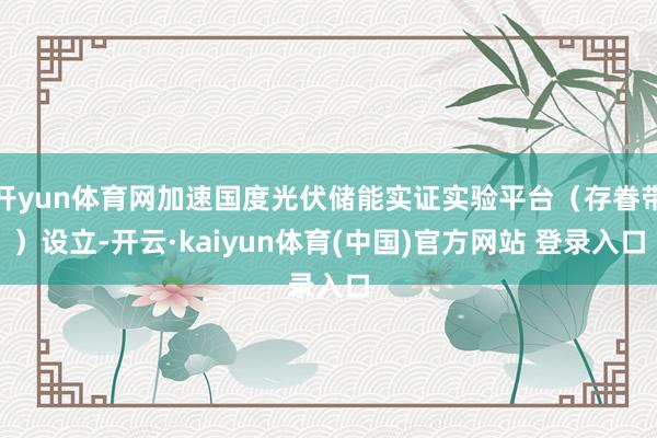 开yun体育网加速国度光伏储能实证实验平台（存眷带）设立-开云·kaiyun体育(中国)官方网站 登录入口