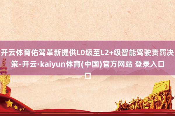 开云体育佑驾革新提供L0级至L2+级智能驾驶责罚决策-开云·kaiyun体育(中国)官方网站 登录入口